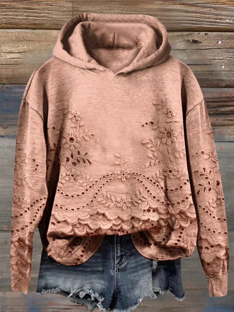 SASSY - Hoodie with Floral Embroidery-15519825756533-Mirella Fiore