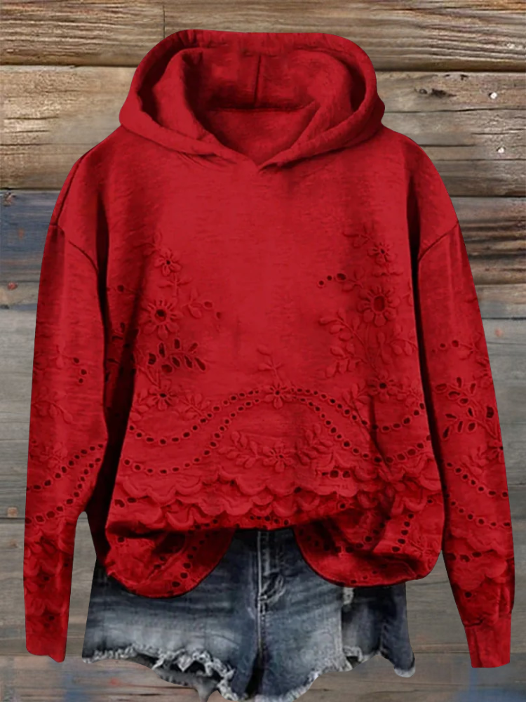 SASSY - Hoodie with Floral Embroidery-15519825756533-Mirella Fiore