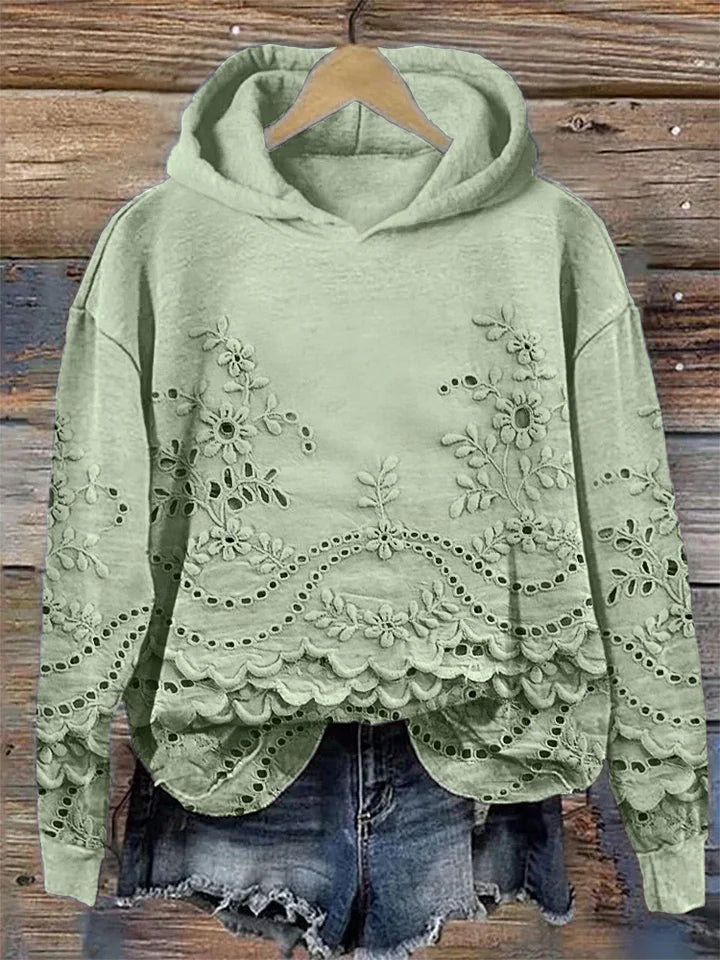 SASSY - Hoodie with Floral Embroidery-15519825756533-Nancy & Mae Savannah