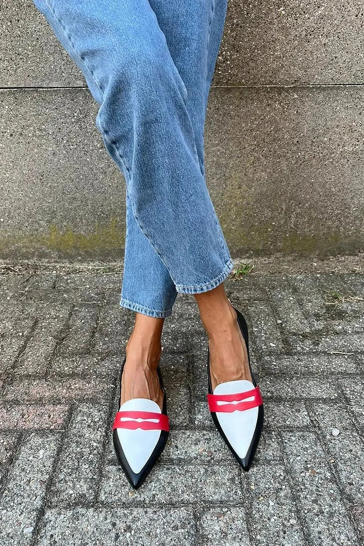 SHARMAINE - TWO-TONE POINTED SLIPPERS-15549133783413-Mirella Fiore