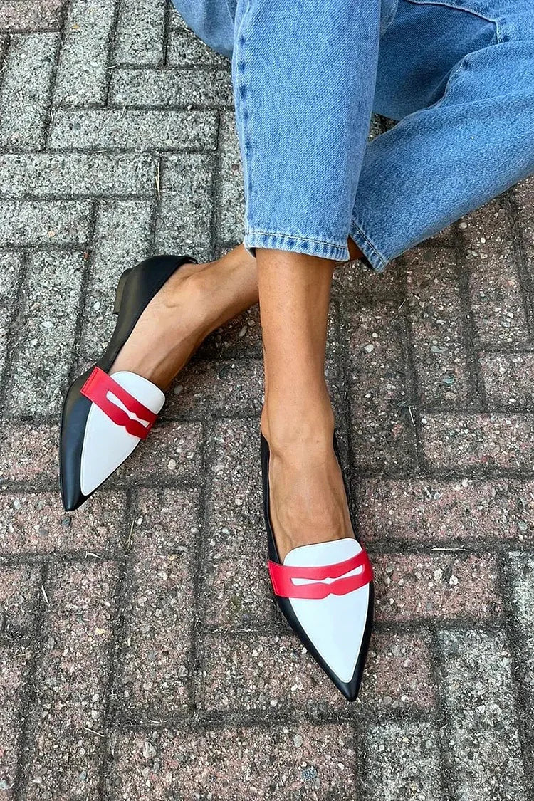 SHARMAINE - TWO-TONE POINTED SLIPPERS-15549133783413-Mirella Fiore