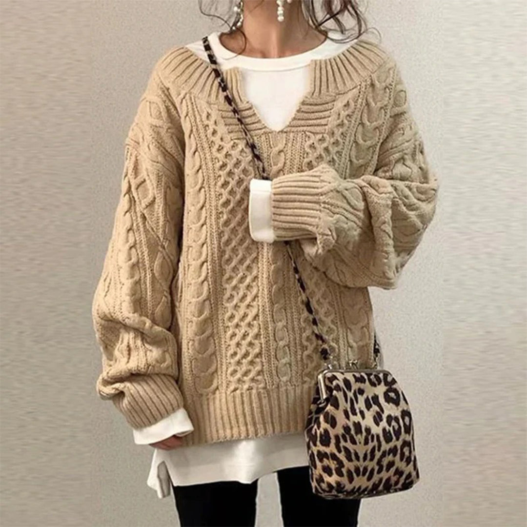 SOFFY - Winter Twisted Sweater-15519826182517-Nancy & Mae Savannah
