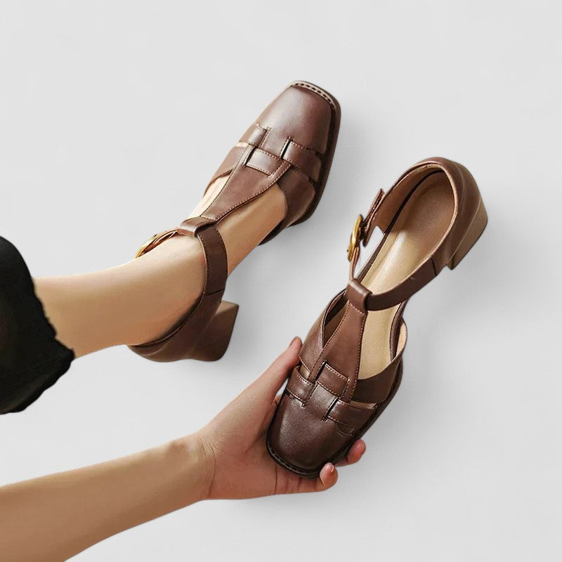 Scarlett – Orthopaedic T-Strap Block Heels-15519662113141-Nancy & Mae Savannah