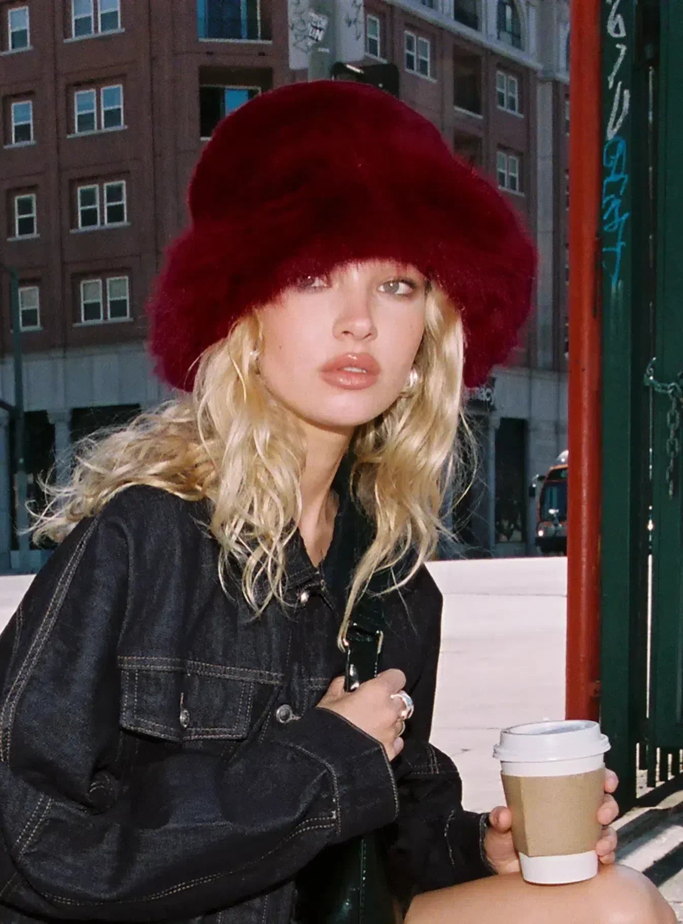 Selisara – Red plush – Bucket hat-15133536518517-Nancy & Mae Savannah