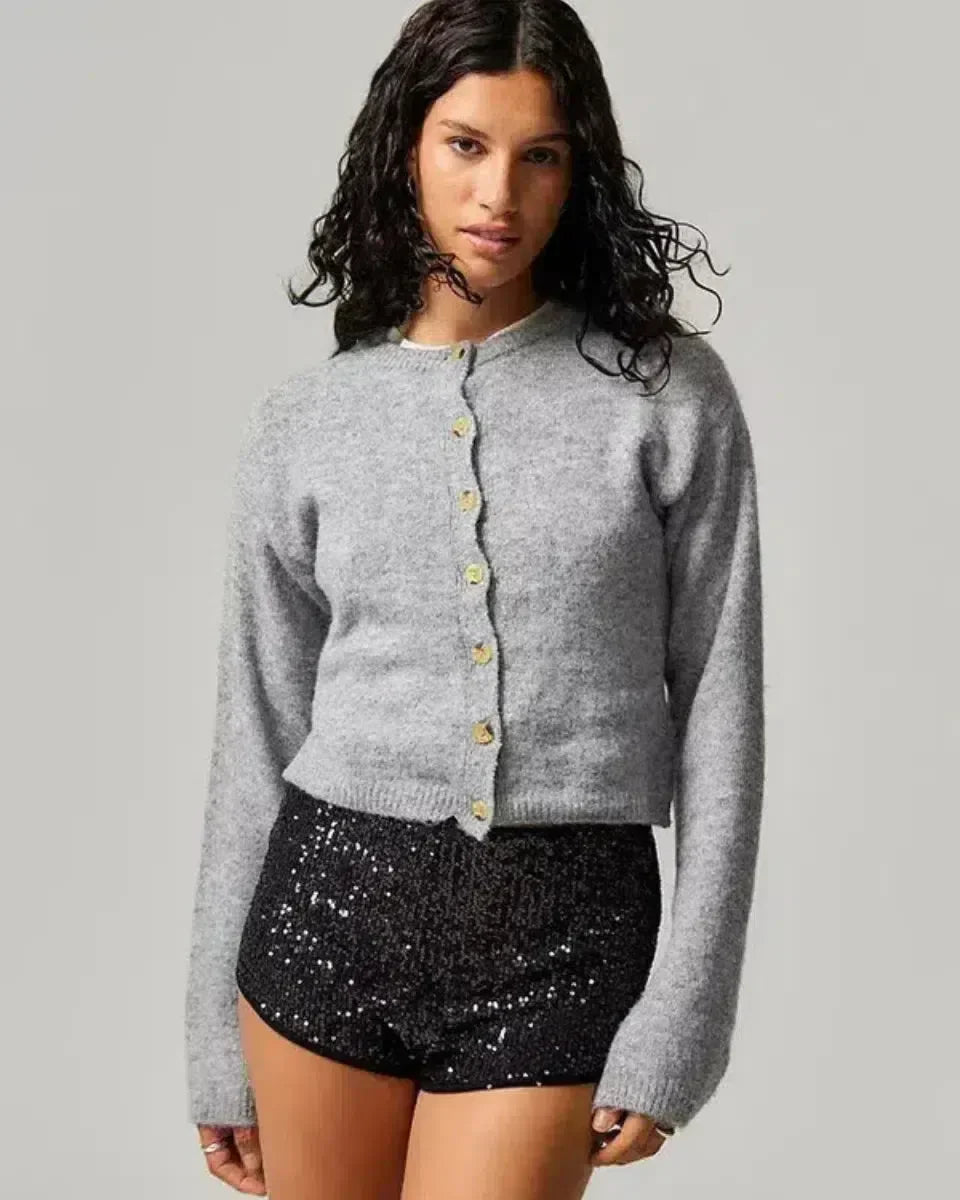 Selora – Sequin details – Velvet party shorts-15133677388149-Nancy & Mae Savannah