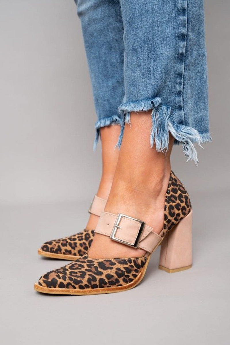 Selveta - Leopard suede sandals with stable heel-15530389995893-Nancy & Mae Savannah