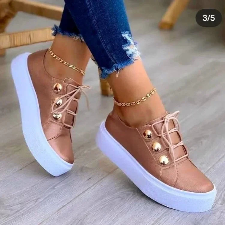 Serena - Orthopedic Round Toe Platform Sneakers-15547820802421-Mirella Fiore