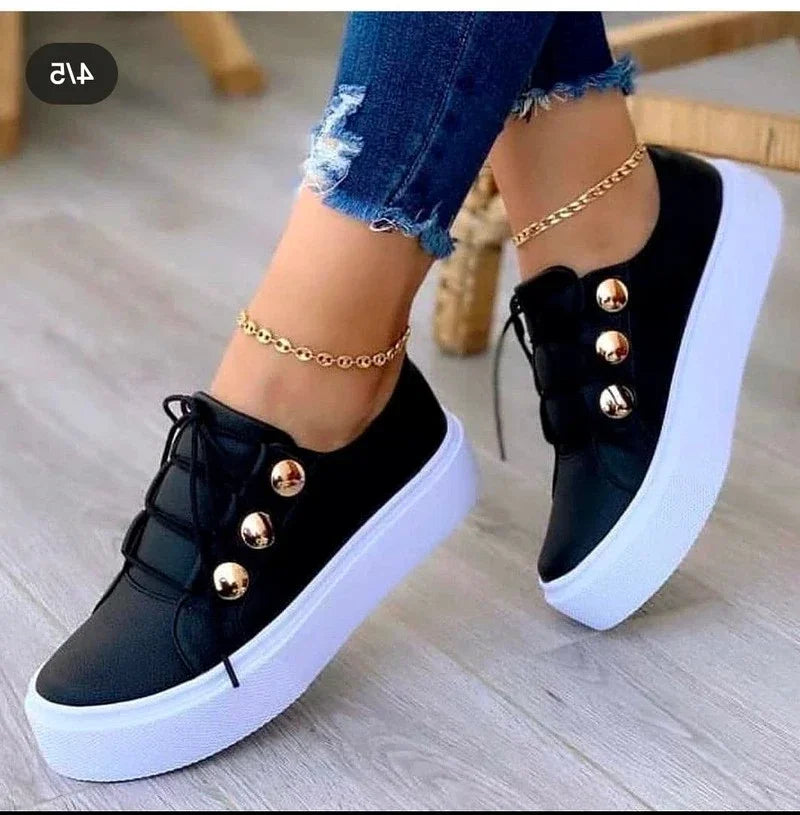 Serena - Orthopedic Round Toe Platform Sneakers-15547820802421-Mirella Fiore