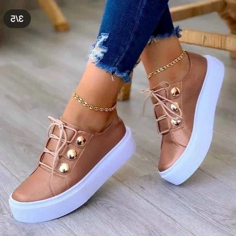 Serena - Orthopedic Round Toe Platform Sneakers-15547820802421-Mirella Fiore
