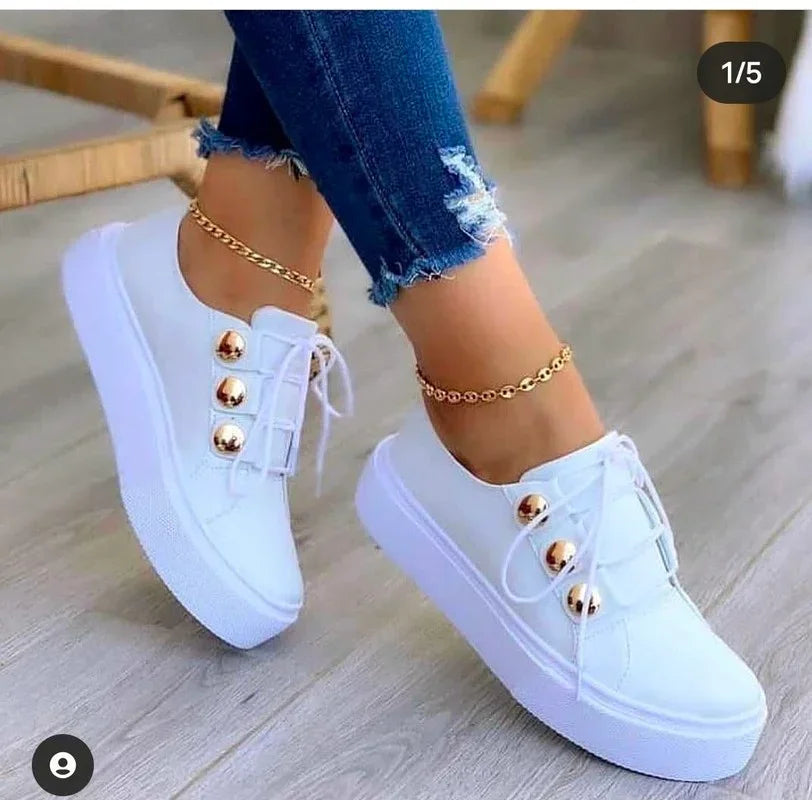 Serena - Orthopedic Round Toe Platform Sneakers-15547820802421-Mirella Fiore