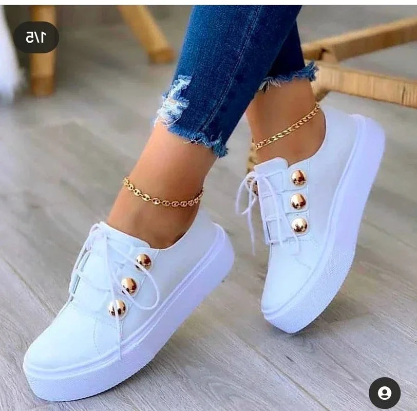 Serena - Orthopedic Round Toe Platform Sneakers-15547820802421-Mirella Fiore