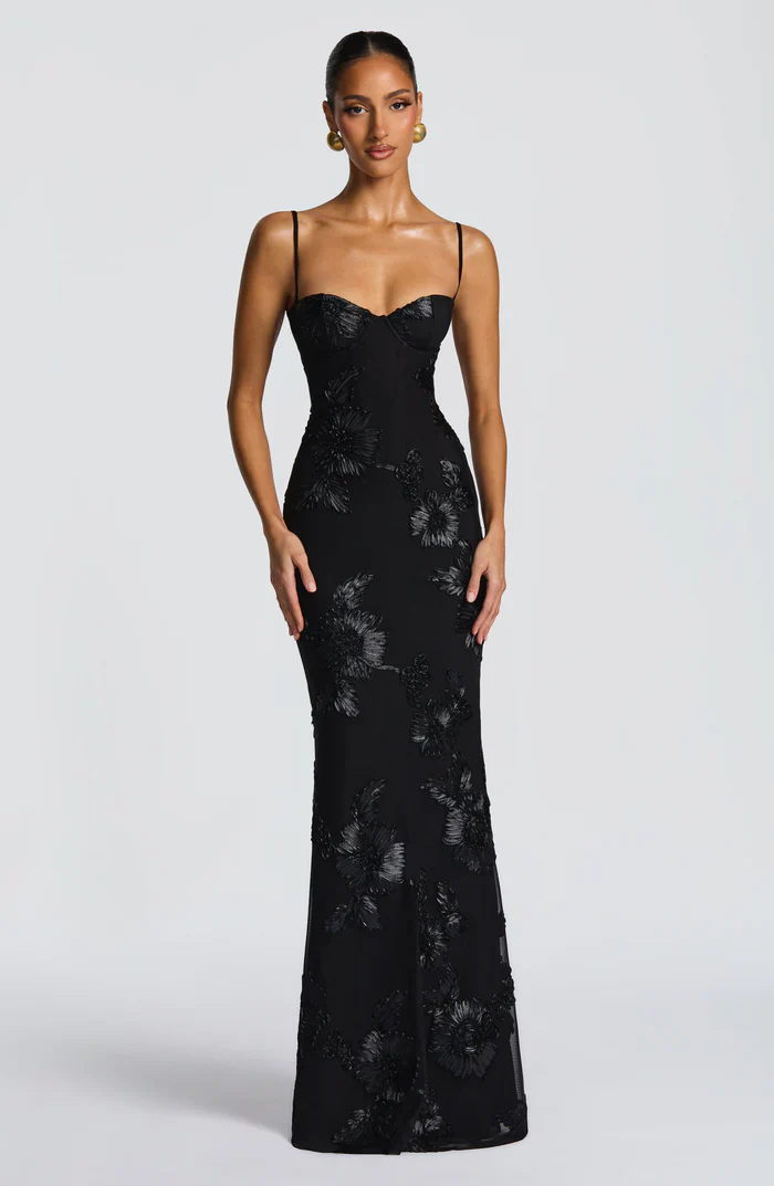 Serinna – Floral embroidery – Backless evening gown-15283462439285-Mirella Fiore