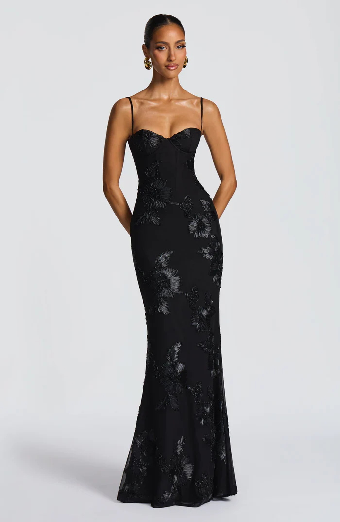 Serinna – Floral embroidery – Backless evening gown-15283462439285-Mirella Fiore
