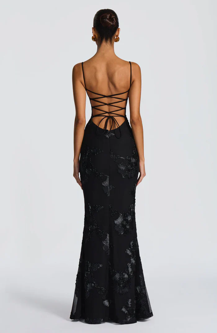 Serinna – Floral embroidery – Backless evening gown-15283462439285-Mirella Fiore