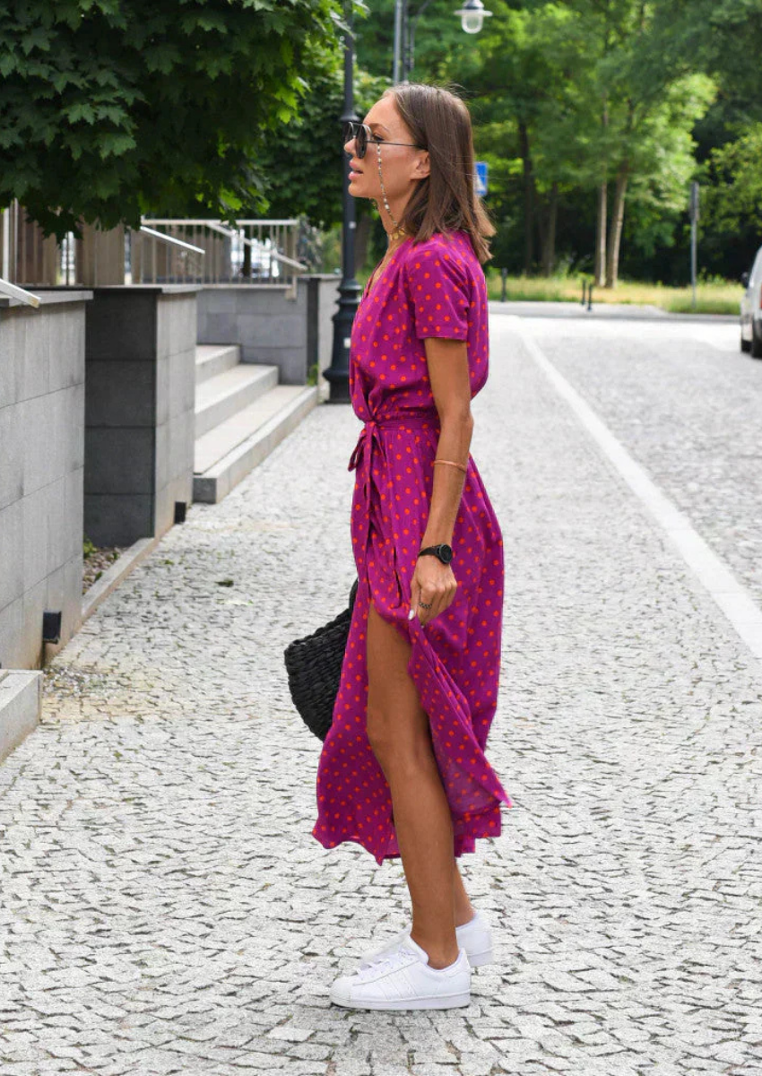 Sofianne – Wrap Midi Dress – Vibrant Prints-15368513913205-Mirella Fiore
