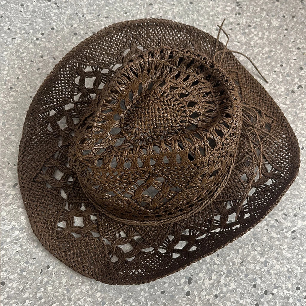 Solara – Open weave – Straw cowboy hat-15133787521397-Nancy & Mae Savannah