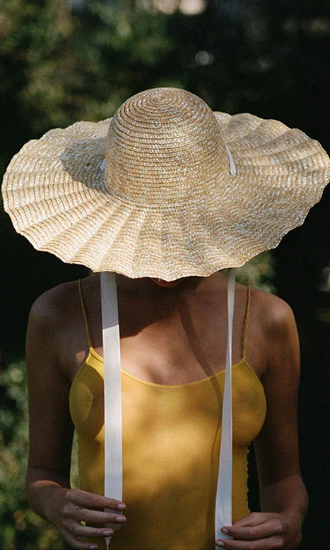 Solvienne – Scalloped ribbon tie – Straw hat-15133782442357-Mirella Fiore