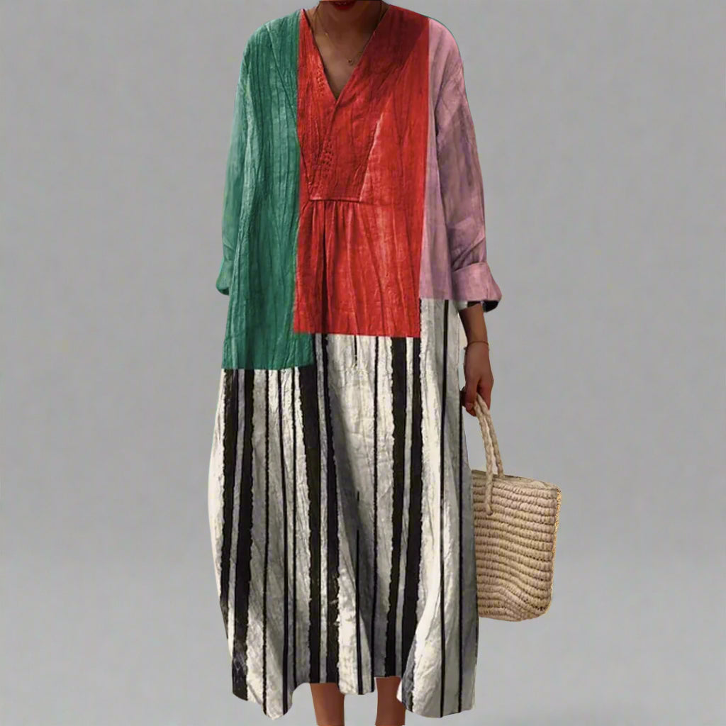 Sophie - Colorblock Maxi Dress-15543804428661-Mirella Fiore