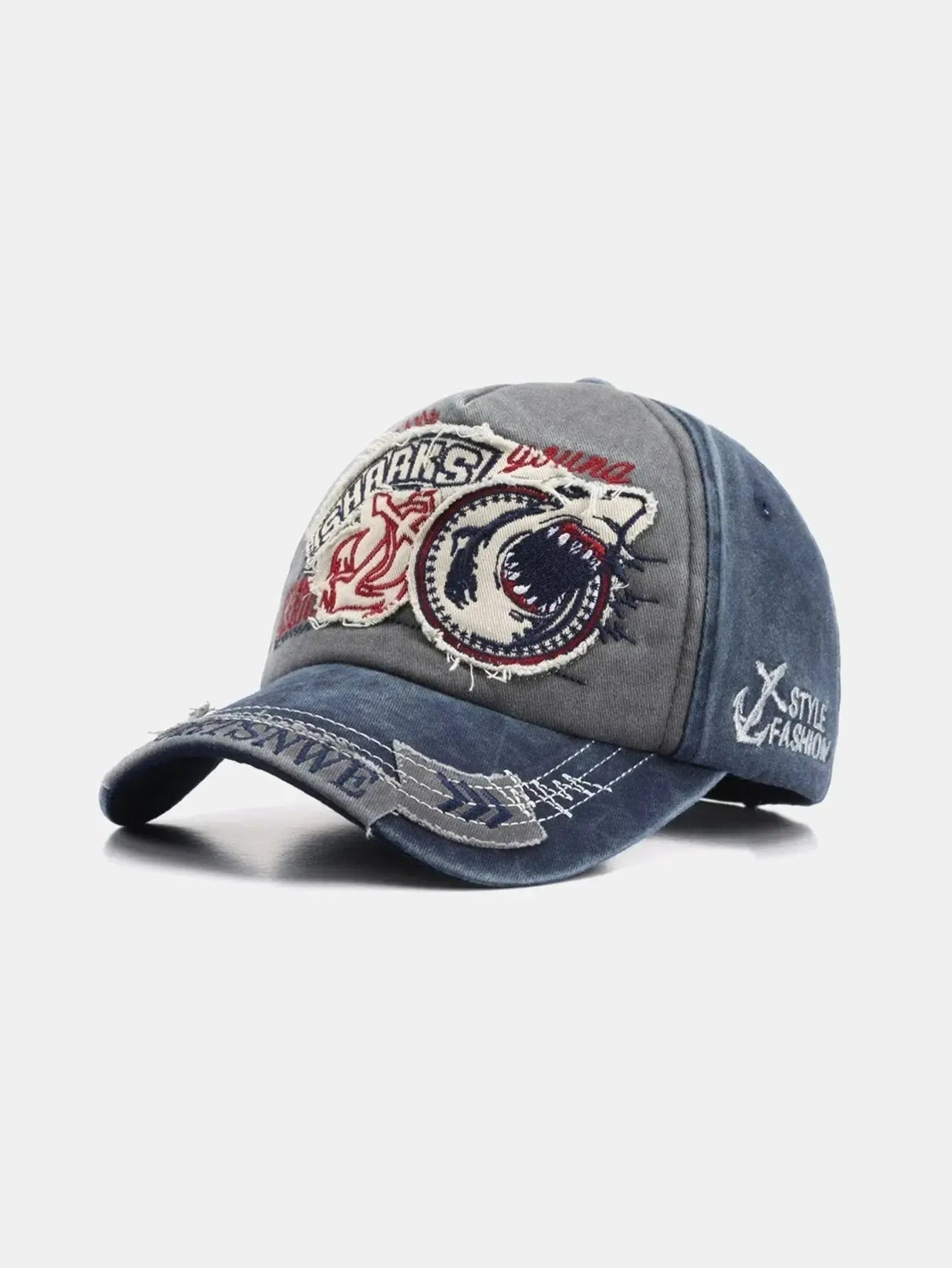 Sylisse – Denim-inspired – Shark baseball cap-15133570236789-Nancy & Mae Savannah