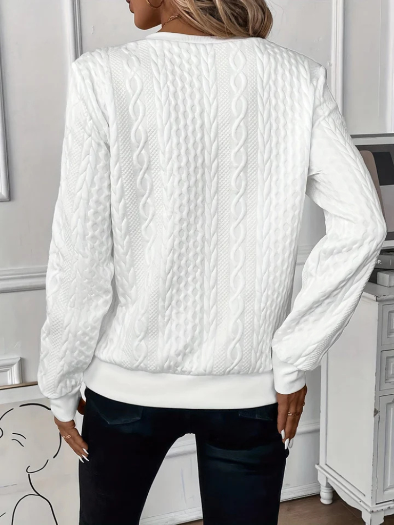 THALIENNE - CABLE KNIT ZIP SWEATER-15549014081909-Nancy & Mae Savannah