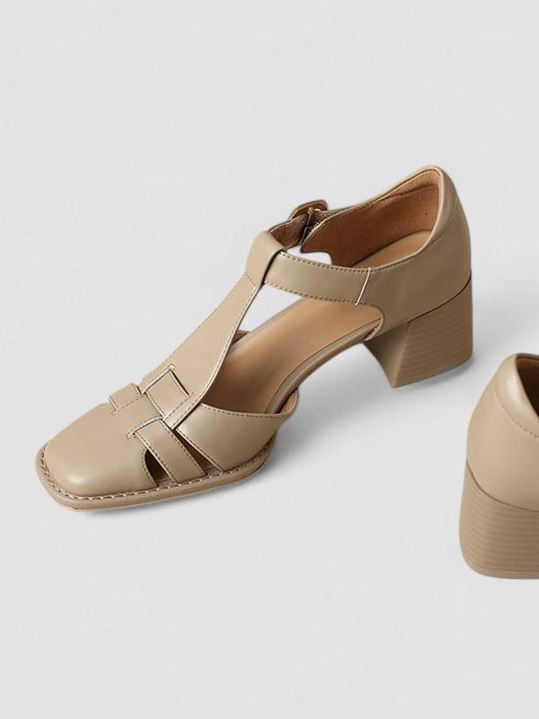 Thalia – Orthopedic T-Strap Block Heels-15518793597301-Mirella Fiore