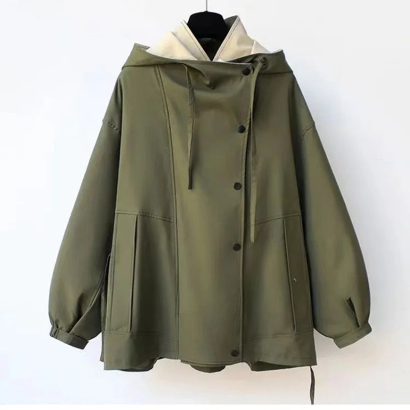 Tonette - Trendy Hooded Windbreaker Coat-15518867456373-Mirella Fiore