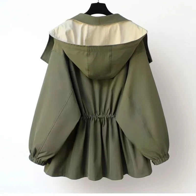 Tonette - Trendy Hooded Windbreaker Coat-15518867456373-Mirella Fiore
