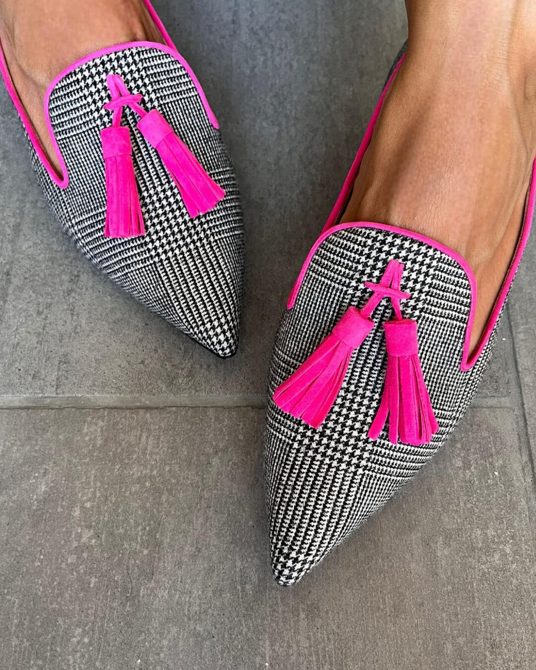 VALENCIA - POINTED LOAFER WITH FLUO FRINGES-15553868005749-Nancy & Mae Savannah