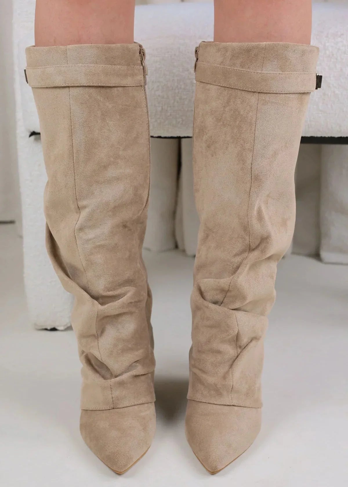 Valentina - Slouchy Knee-High Boots made of Suede-15553347715445-Nancy & Mae Savannah