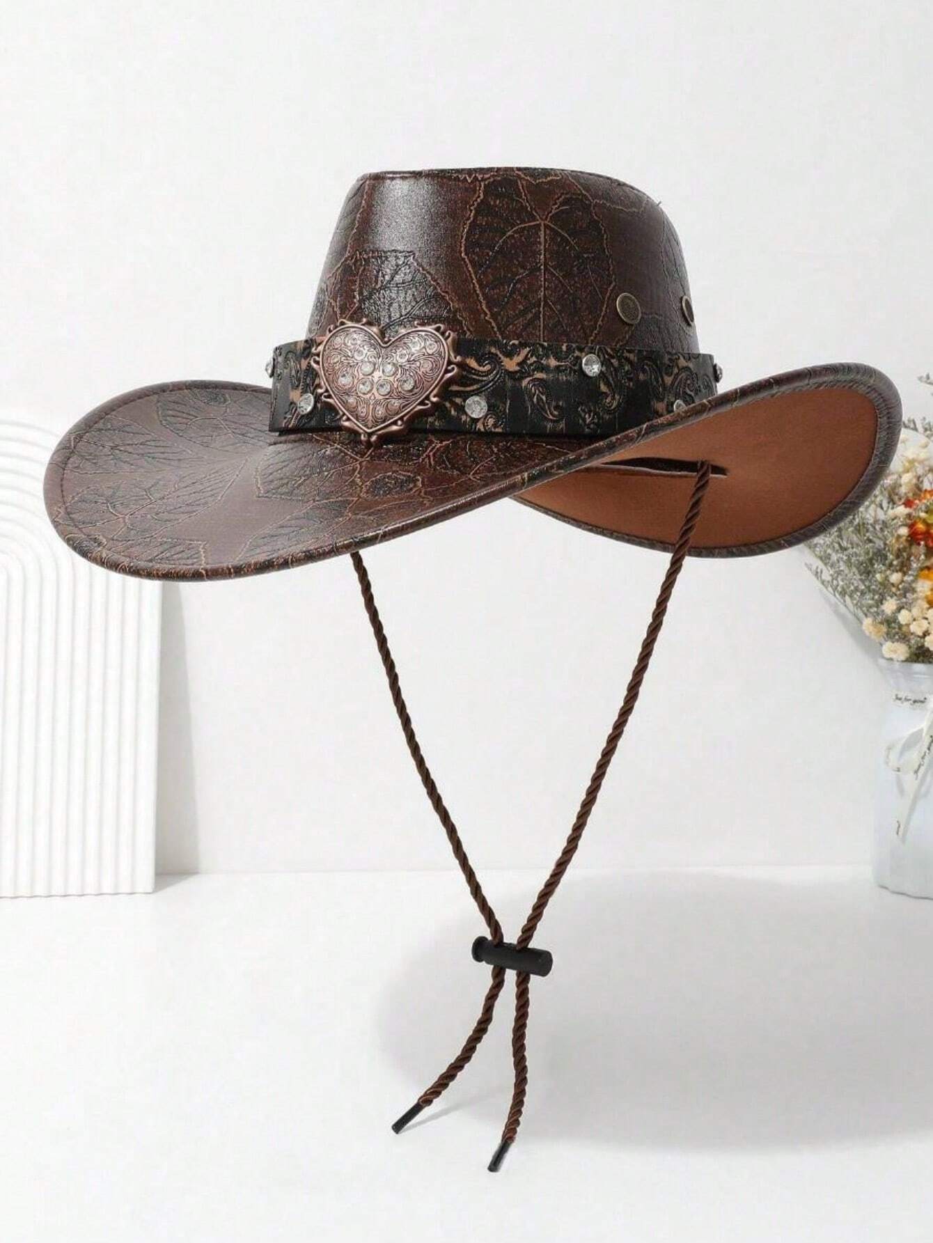 Vallentra – Embossed heart detail – Cowboy hat-15133782475125-Mirella Fiore