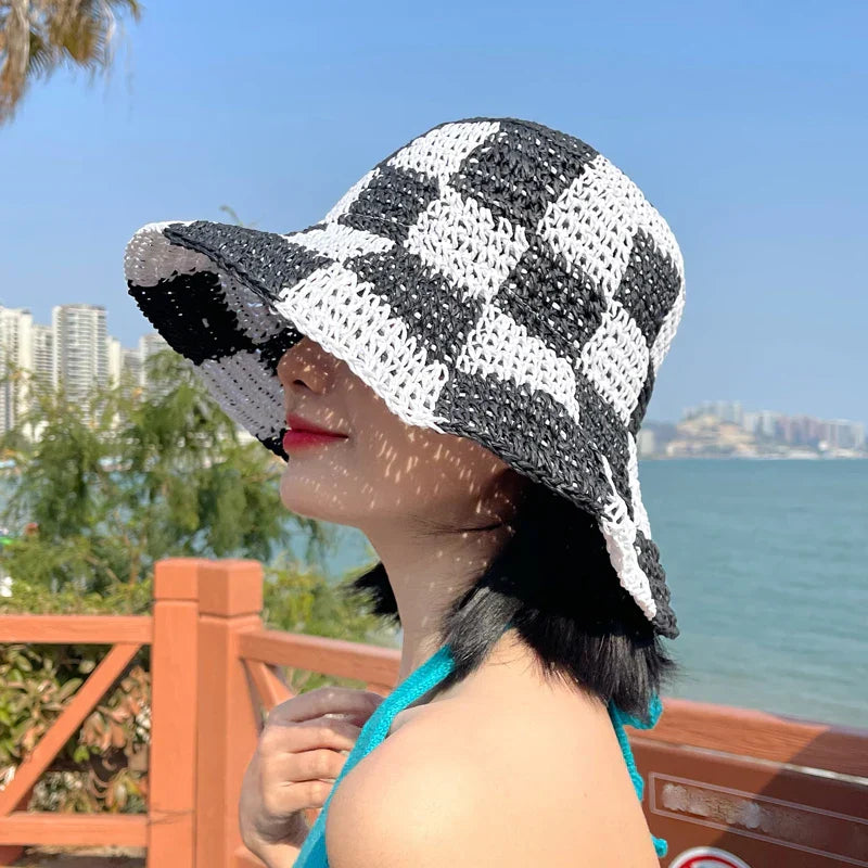 Vareda – Checkerboard charm – Crochet bucket hat-15133804265845-Nancy & Mae Savannah