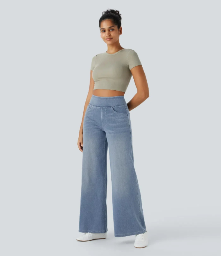 Verenza – High waist comfort – Wide leg jeans-15133711761781-Nancy & Mae Savannah