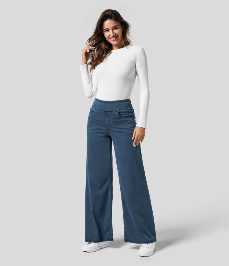 Verenza – High waist comfort – Wide leg jeans-15133711761781-Nancy & Mae Savannah