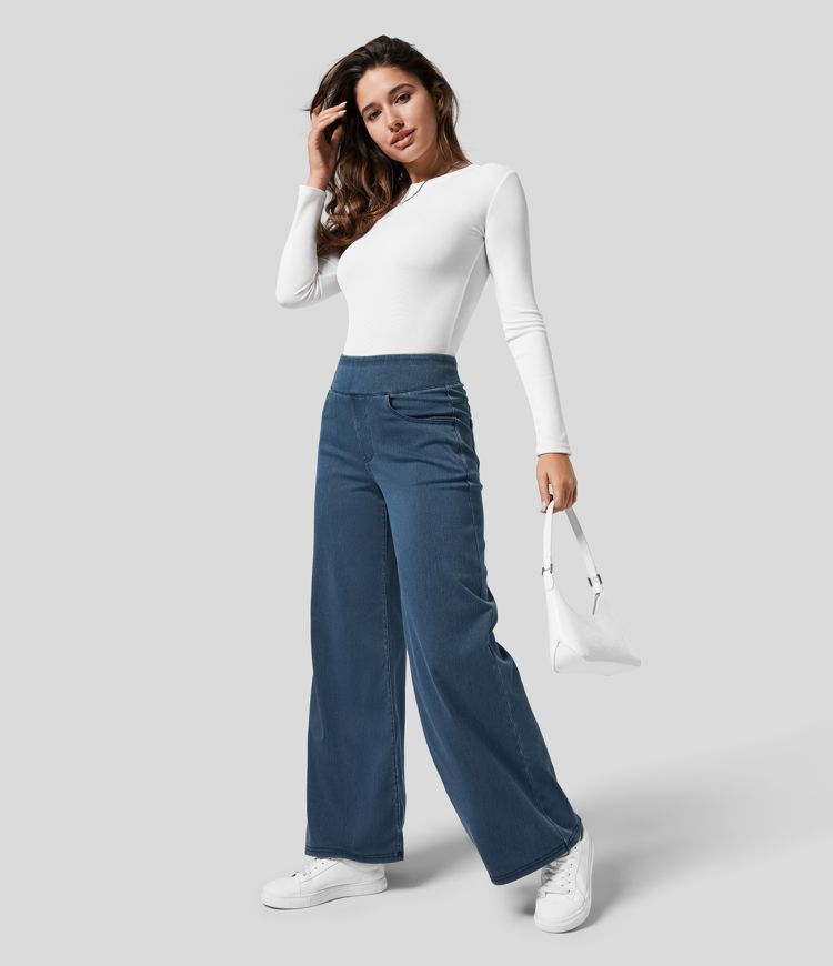 Verenza – High waist comfort – Wide leg jeans-15133711761781-Nancy & Mae Savannah