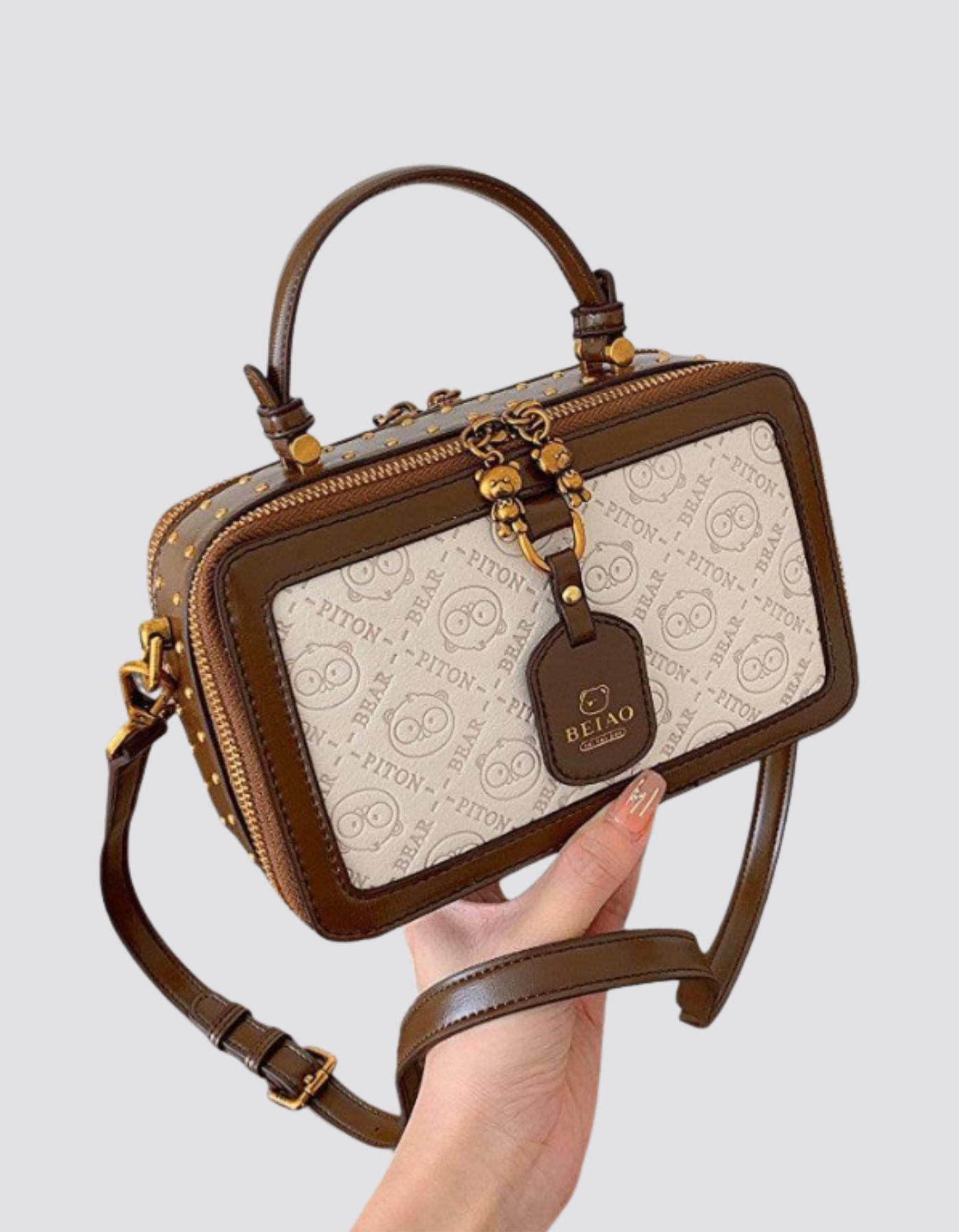 Vianella – Bear charm detail – Crossbody handbag-15209173516661-Nancy & Mae Savannah