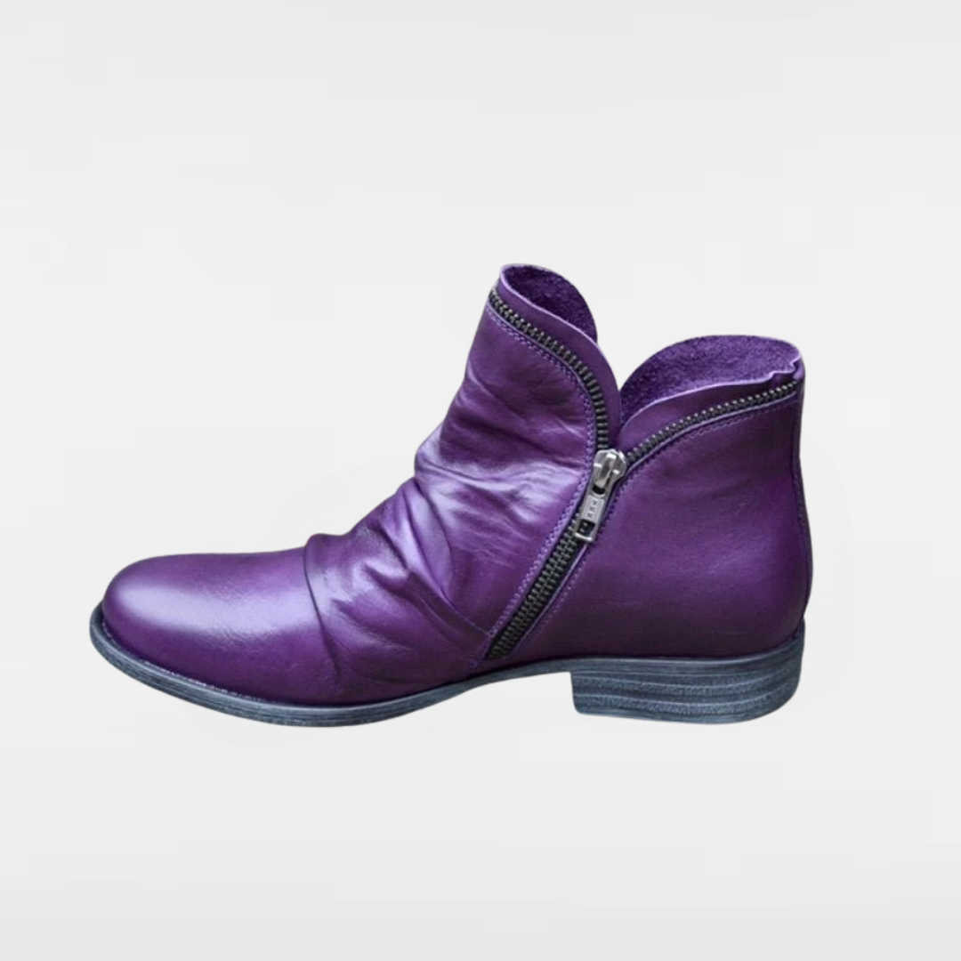 Victoria – Leather Boots with Practical Zipper-15520006013301-Mirella Fiore
