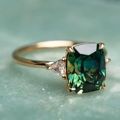 Vintage-Inspired Green Gemstone Gold Ring-15548285518197-Mirella Fiore