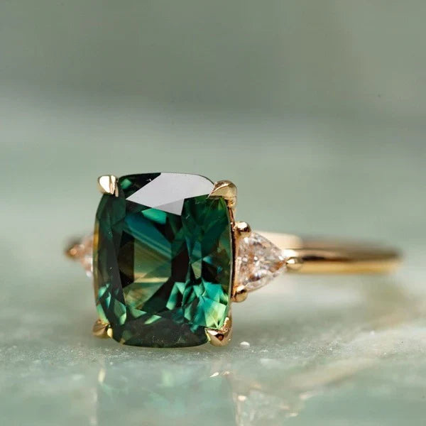 Vintage-Inspired Green Gemstone Gold Ring-15548285518197-Mirella Fiore