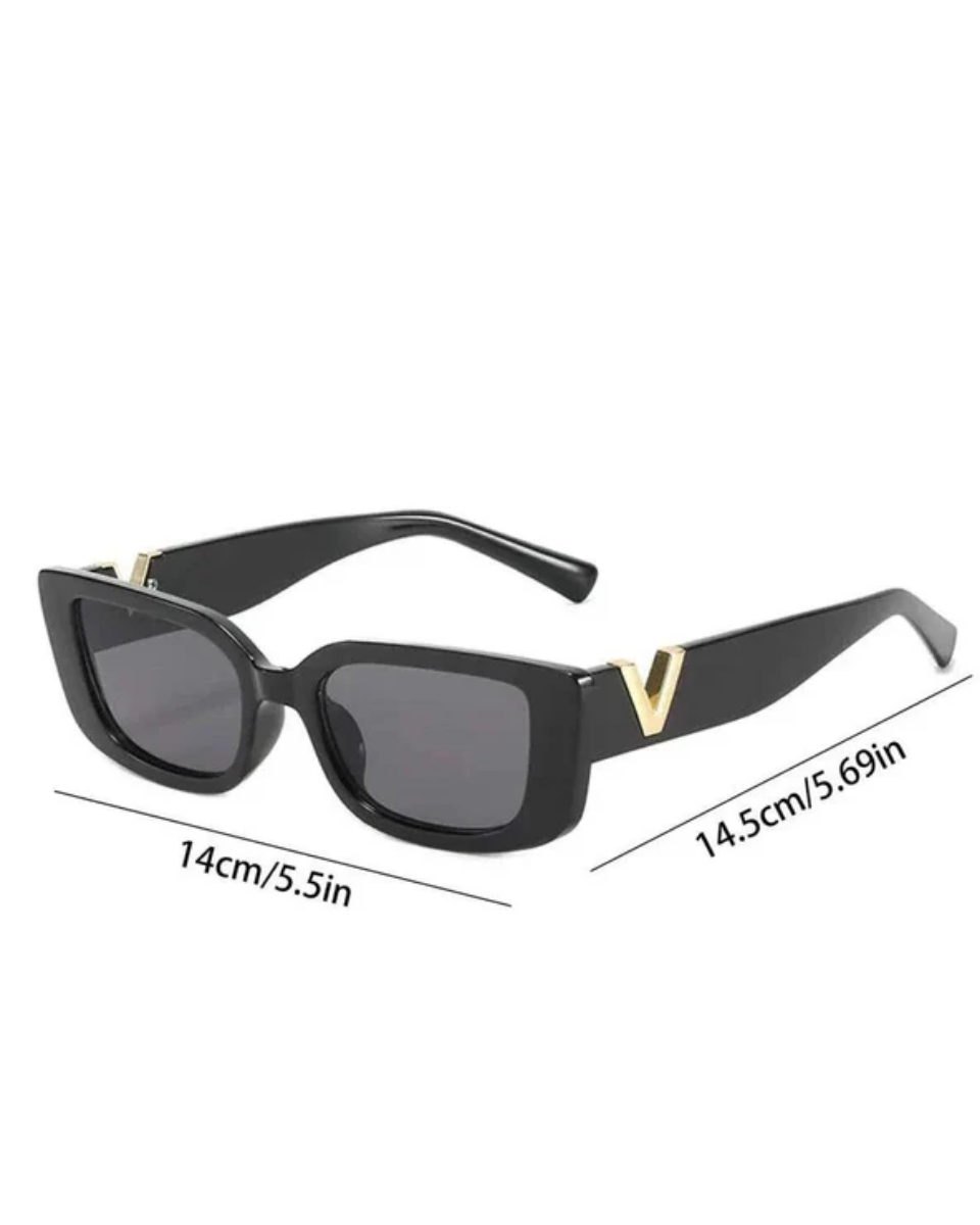 Viola – Gold V-accent oval frame – Sunglasses-15133464494453-Nancy & Mae Savannah