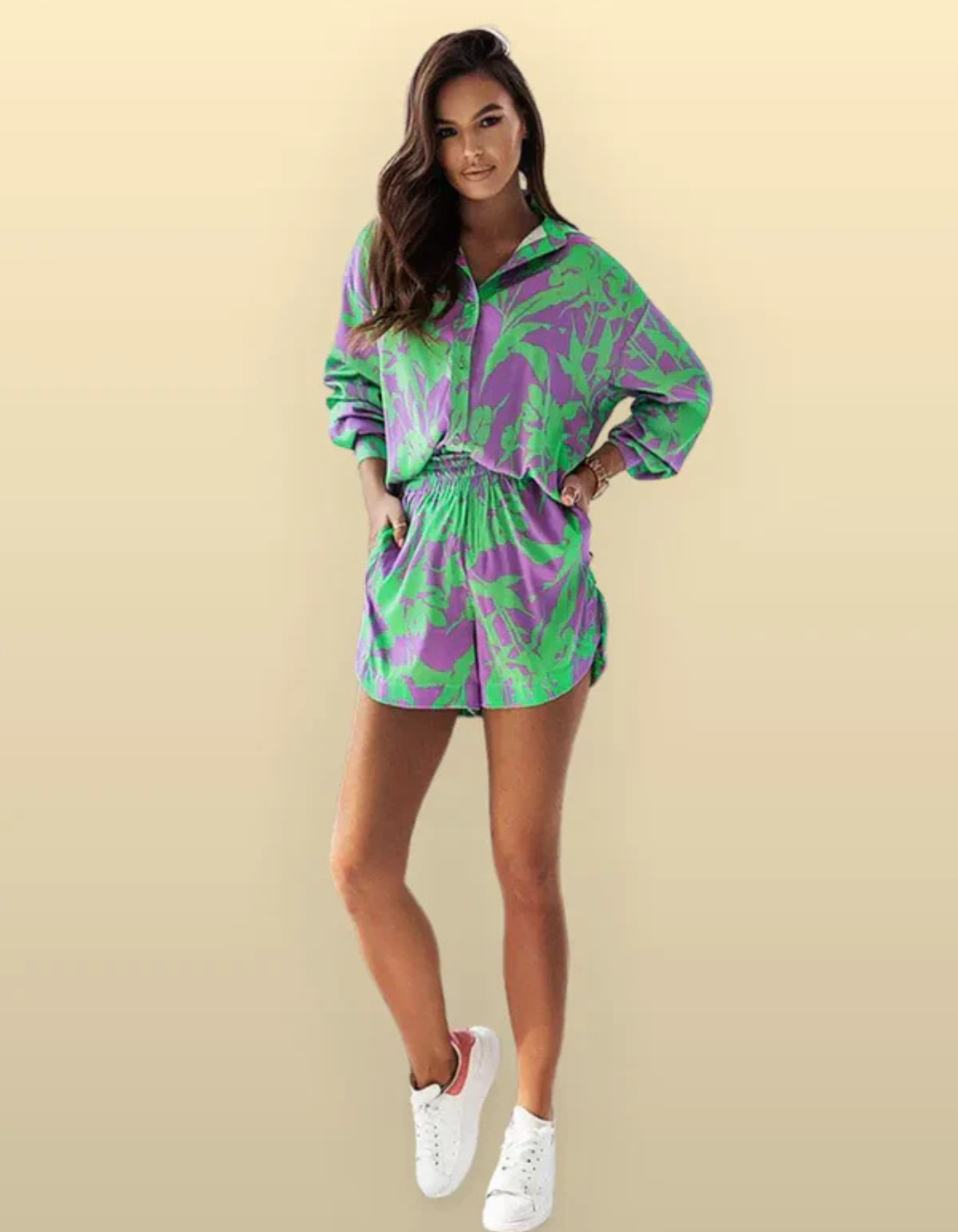 Virella – Vibrant print – Co-ord shirt and shorts set-15260619440501-Mirella Fiore