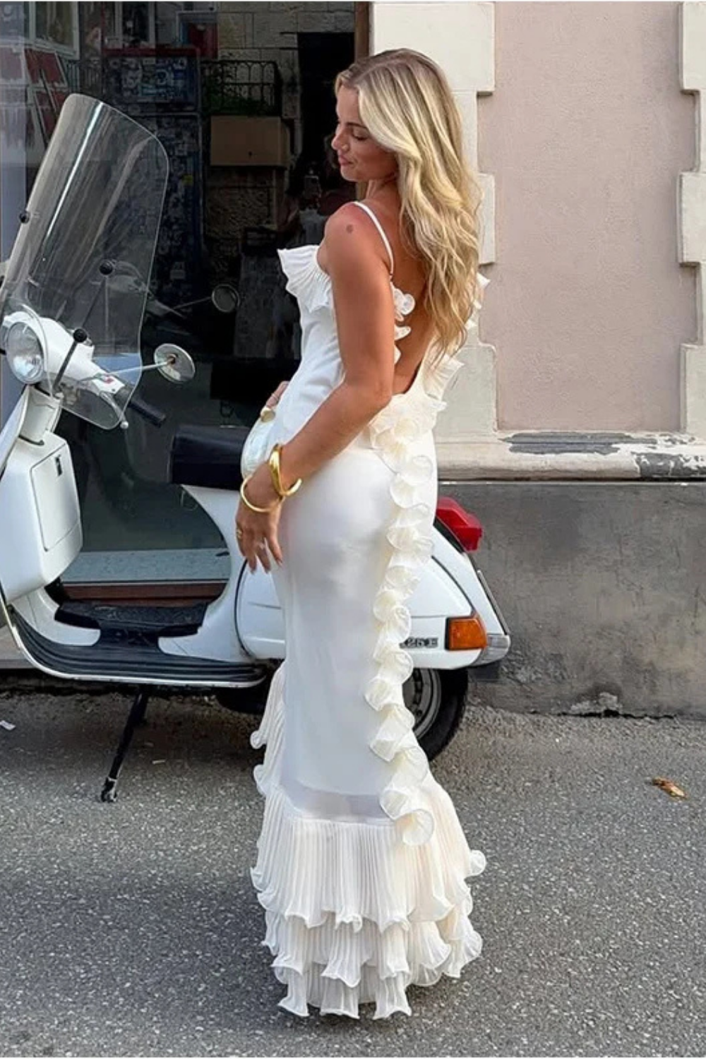 Vitta – Ruffle back detail – Maxi dress-15260068643189-Mirella Fiore