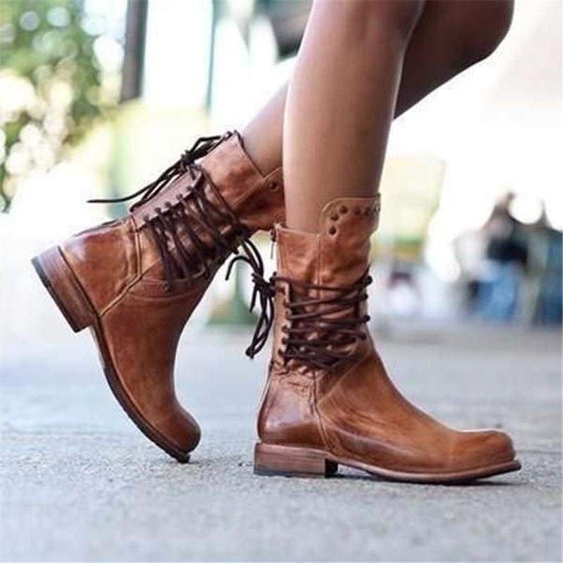 WYNONA - RUSTIC VINTAGE LEATHER BOOTS-15520005161333-Nancy & Mae Savannah