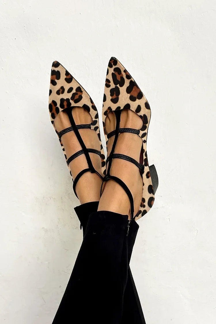 ZEPHYR - LEOPARD STRAP BALLET HEELS-15553865744757-Mirella Fiore