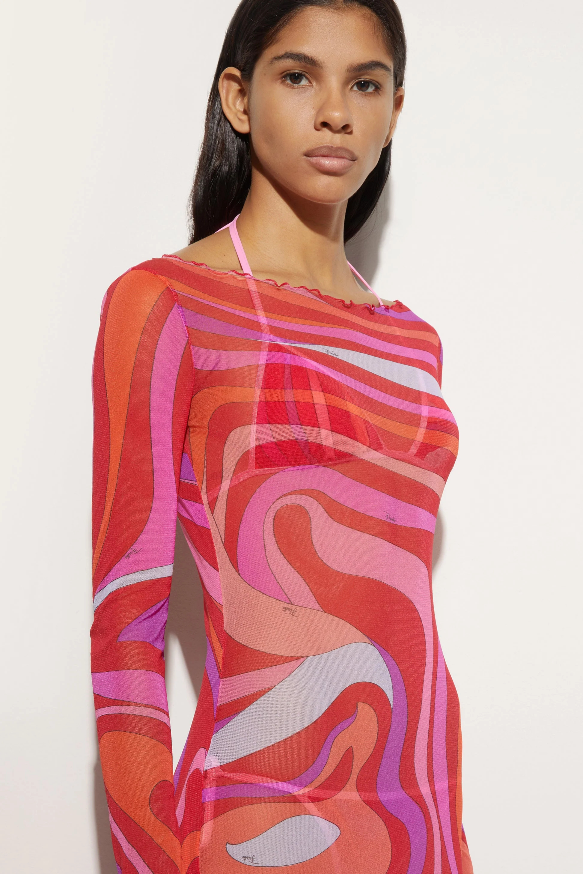 Zaria – Psychedelic swirl – Mesh maxi dress-15261073408373-Mirella Fiore