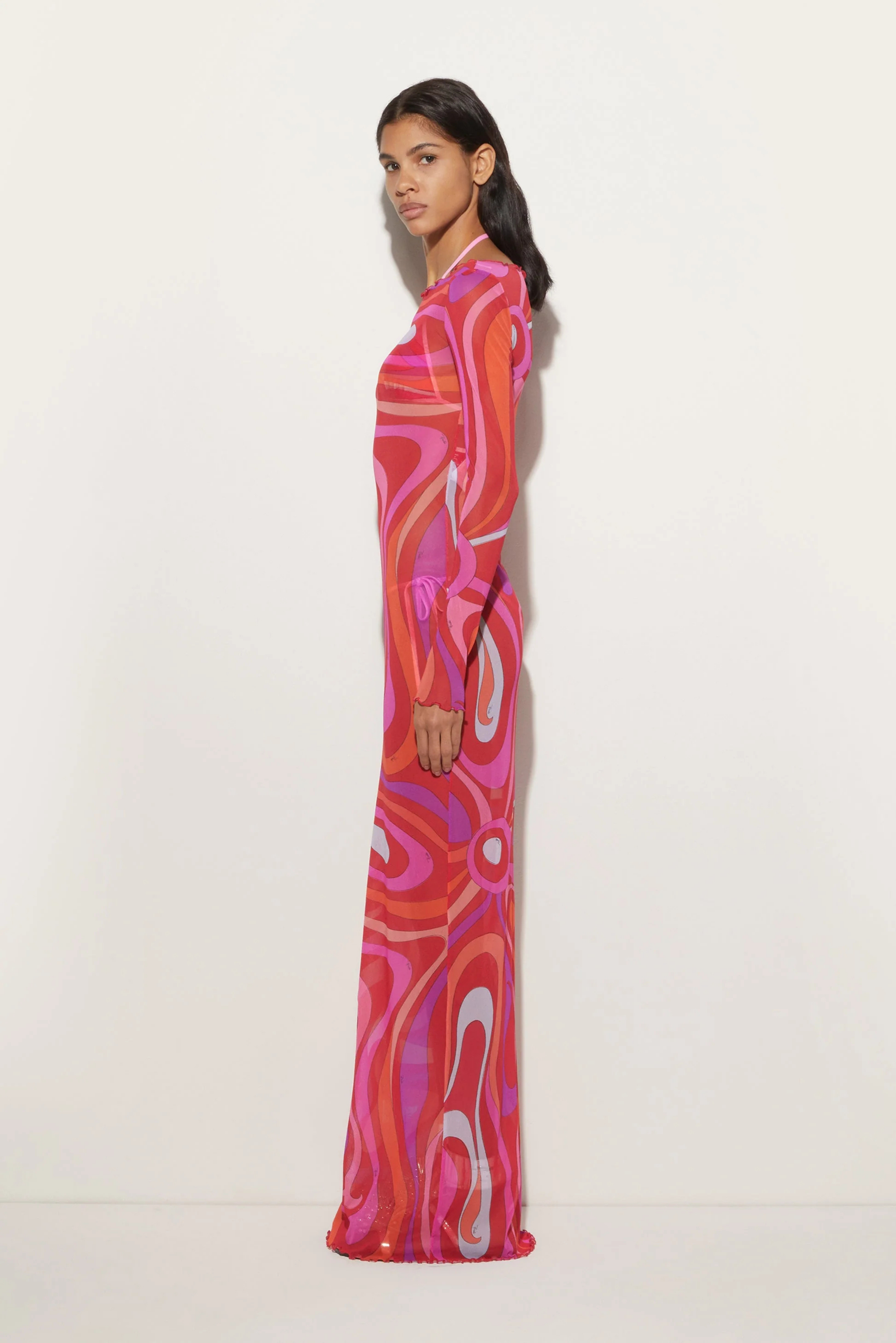 Zaria – Psychedelic swirl – Mesh maxi dress-15261073408373-Mirella Fiore
