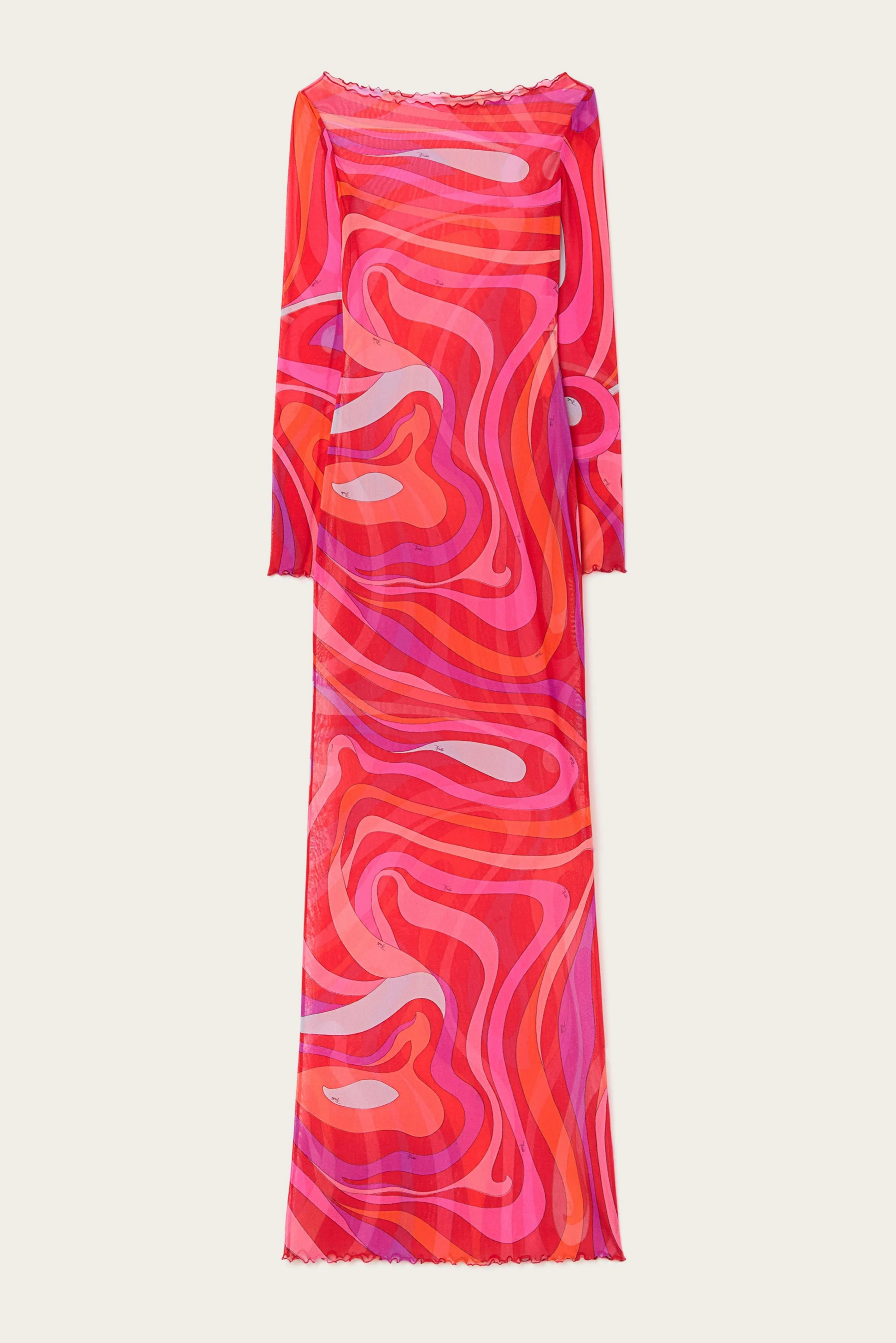 Zaria – Psychedelic swirl – Mesh maxi dress-15261073408373-Mirella Fiore