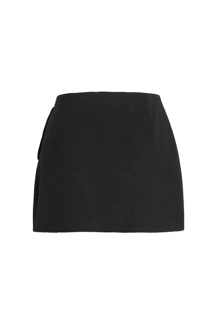 Zeno – Crystal buckle detail – High-split mini skirt-15133677420917-Nancy & Mae Savannah