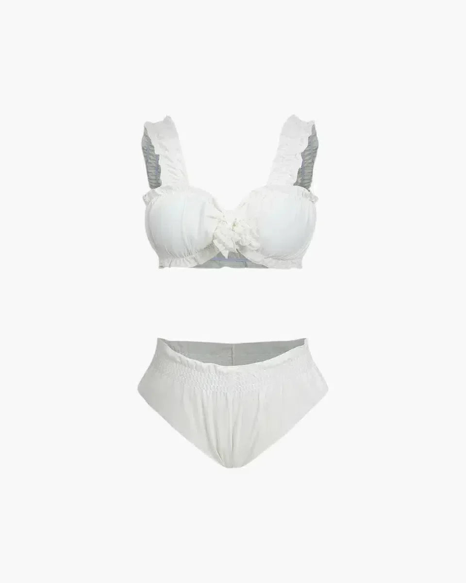 Ziraya – Feminine design – Frill trim bikini set-15133642457461-Nancy & Mae Savannah