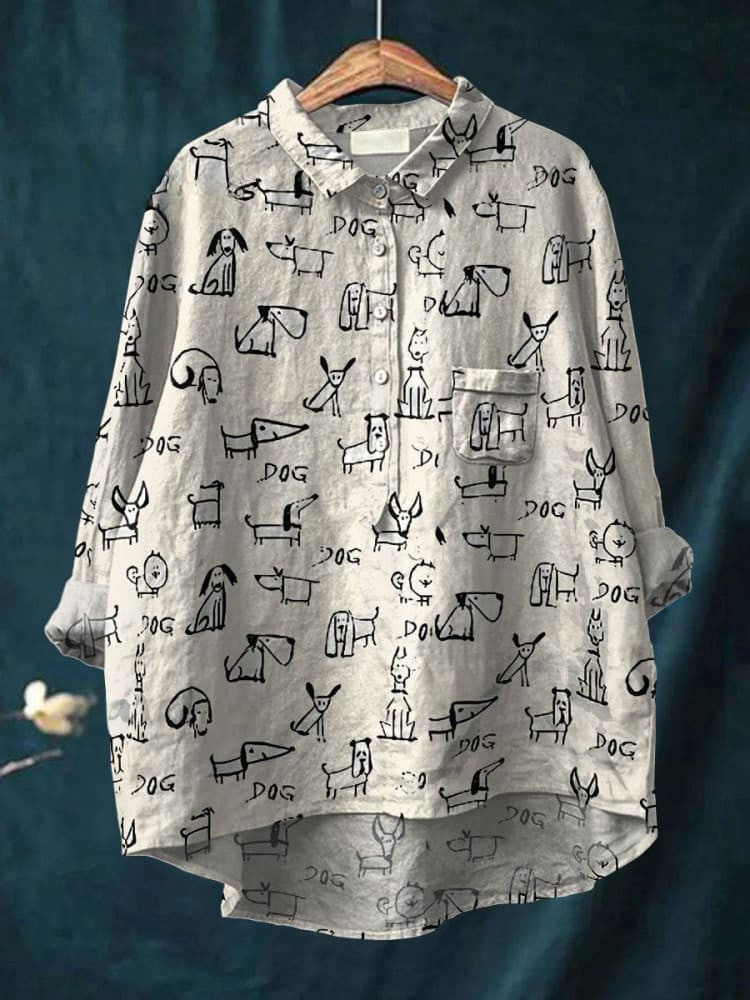 Zoe - Dog Doodle Shirt-15542213476725-Nancy & Mae Savannah