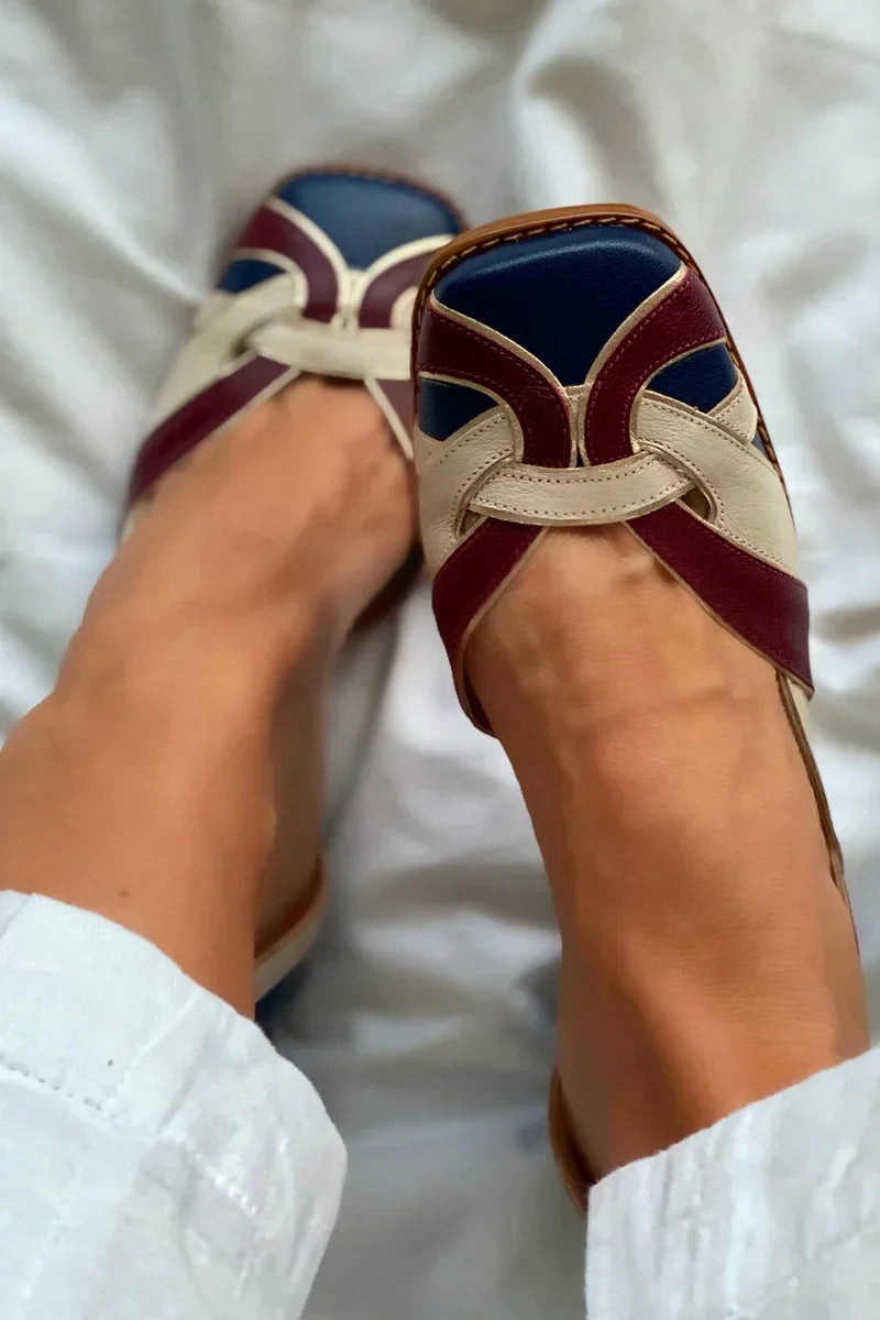 RHEA - TRI-COLOR SLIP-ON FLATS